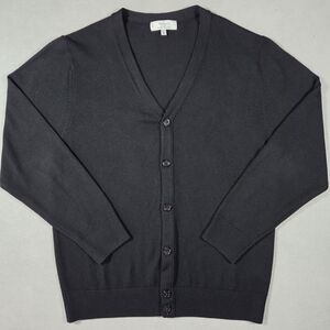 Turnbury Men's Black Merino Wool Cardigan Sweater Size Medium